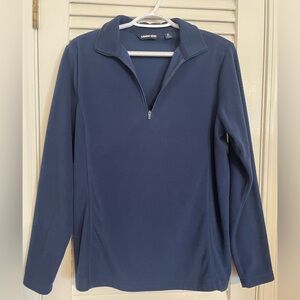 Lands End navy fleece pullover